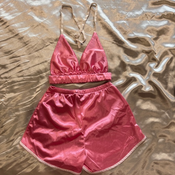 Pink Satin Short Set - Picture 5 of 7